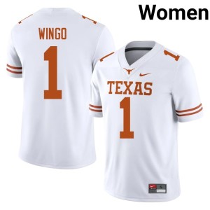 College Football White Women NCAA Texas Longhorns #1 Ryan Wingo Jersey 183835-258