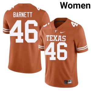 College Football Spencer Barnett Player UT Longhorns Orange Women's #46 Jerseys 640782-594