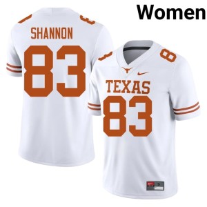College Football Texas Longhorns White Womens Player #83 Spencer Shannon Jersey 373352-461