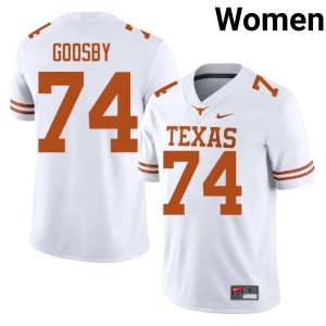 College Football 2026-27 Trevor Goosby #74 Women UT Longhorns White Jerseys 511398-827