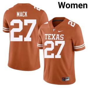 College Football University #27 Orange Wardell Mack The Horns Women's Jerseys 657955-175