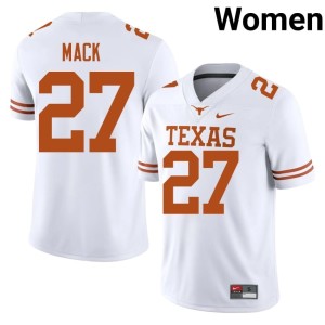 College Football The Horns White Women #27 Wardell Mack Official Jersey 536232-629