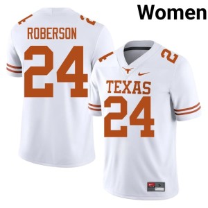 College Football Game White University of Texas Warren Roberson #24 Women Jerseys 392057-283