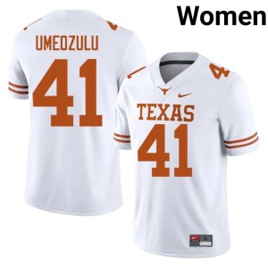 College Football NCAA #41 Ziky Umeozulu White Womens Longhorns Jerseys 427289-885