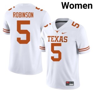 College Football Bijan Robinson High School Women's Horns White #5 Jerseys 395666-580
