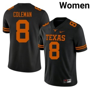 College Football Cam Coleman Limited Black #8 Womens UT Jerseys 751342-218