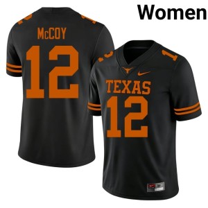 College Football University of Texas #12 Alumni Womens Black Colt McCoy Jersey 312553-135