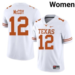 College Football Women's #12 White Colt McCoy Alumni University of Texas Longhorns Jersey 907888-968