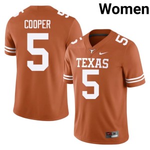 College Football 2026 Horns Orange #5 Women's Derrek Cooper Jerseys 283326-379
