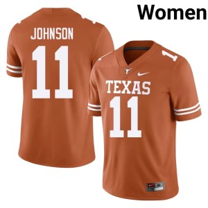 College Football Orange Texas Longhorns Womens Derrick Johnson Alumni #11 Jerseys 976258-636