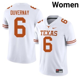 College Football Embroidery #6 White Devin Duvernay UT Womens Jersey 634346-886