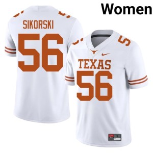 College Football Dylan Sikorski Women's Burnt Orange White Stitched #56 Jerseys 803753-690