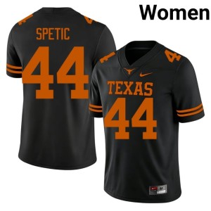 College Football Stitched #44 Womens Longhorns Gianni Spetic Black Jerseys 303971-211