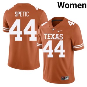 College Football Embroidery #44 Orange Womens Gianni Spetic UT Jersey 954793-229