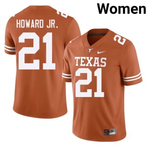 College Football Texas Longhorns Womens Hayward Howard Jr. Alumni Orange #21 Jersey 301822-263
