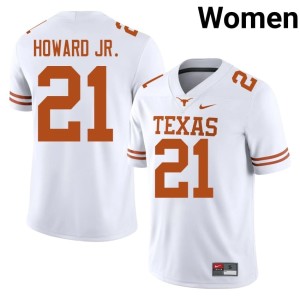 College Football White University of Texas NCAA #21 Hayward Howard Jr. Women's Jersey 930002-648
