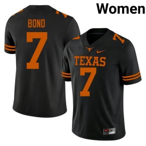College Football Texas Stitched Isaiah Bond Black Womens #7 Jersey 458952-702