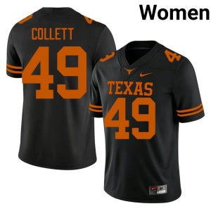 College Football Women's #49 Stitched Black Jake Collett University of Texas Jerseys 655091-924