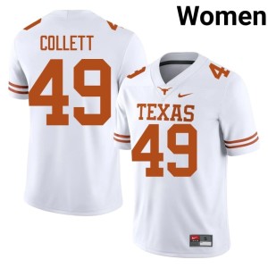 College Football Texas Longhorns Womens White Alumni Jake Collett #49 Jerseys 886130-159