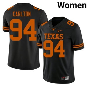 College Football Women Black #94 Texas Jamarion Carlton Alumni Jersey 989167-170