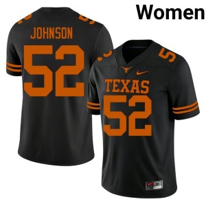 College Football Texas Longhorns James Johnson Women Embroidery #52 Black Jerseys 917136-163