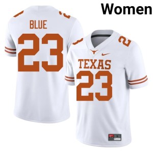 College Football Texas Longhorns #23 White Women's Embroidery Jaydon Blue Jersey 221863-720
