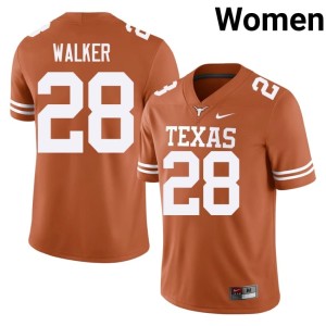 College Football #28 Orange Womens 2026-27 Texas Longhorns Jett Walker Jersey 231940-276