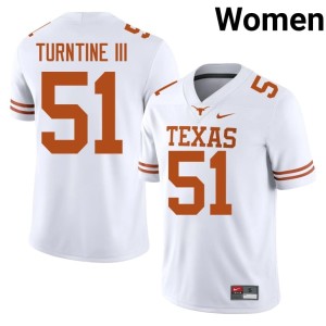 College Football John Turntine III UT Women's White #51 Official Jersey 378567-744