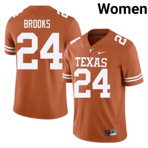 College Football Orange #24 Stitched Women's Burnt Orange Jonathon Brooks Jerseys 823342-851