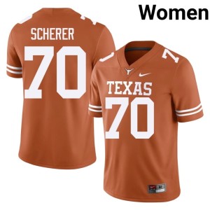 College Football #70 Kaden Scherer Orange Limited Women University of Texas Jersey 229161-478