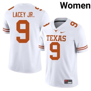 College Football #9 Womens University of Texas Longhorns Karle Lacey Jr. White Replica Jerseys 423709-771