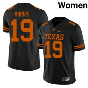 College Football MJ Morris Black University #19 Women's Texas Longhorns Jerseys 340690-777