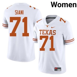 College Football Burnt Orange #71 Melvin Siani Stitched White Women's Jersey 443241-850
