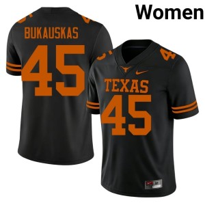 College Football Mikey Bukauskas Women Black #45 UT Longhorns Embroidery Jerseys 112443-415