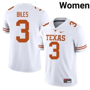 College Football Womens UT #3 High School Rasheem Biles White Jersey 837569-243