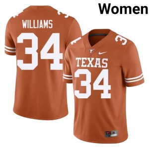 College Football Women's Orange #34 UT Longhorns Ricky Williams Official Jerseys 490078-357