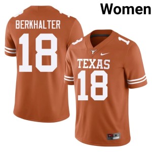 College Football #18 Longhorns High School Women's Sterling Berkhalter Orange Jerseys 478354-158