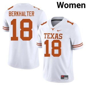 College Football Texas #18 Limited Women White Sterling Berkhalter Jerseys 929471-313