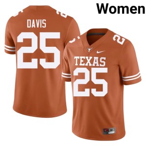 College Football Women #25 Orange Texas Longhorns Toray Davis Limited Jerseys 362807-614