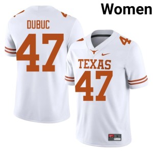 College Football Trey Dubuc 2026-27 University of Texas Longhorns White #47 Women Jersey 813514-371