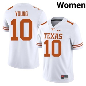 College Football White Stitched Vince Young Texas #10 Women's Jersey 326912-420