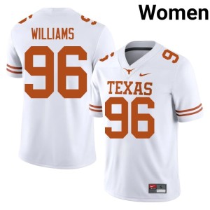 College Football UT Austin #96 White High School Zion Williams Women's Jerseys 250381-295