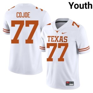 College Football #77 Longhorns White Youth Embroidery Andre Cojoe Jerseys 144639-543