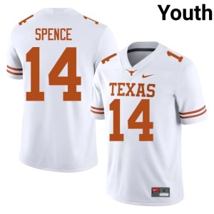 College Football Brad Spence 2026-27 White Texas Athletics Youth #14 Jerseys 141439-635