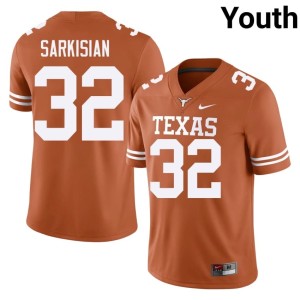 College Football #32 Orange Brady Sarkisian Youth Texas Longhorns Alumni Jerseys 894689-960