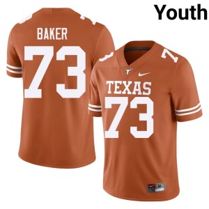 College Football #73 Brandon Baker Embroidery UT Orange Youth Jersey 821055-684