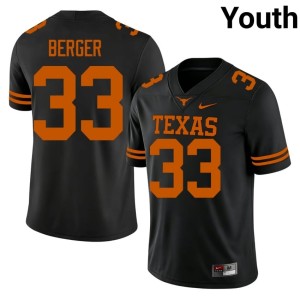 College Football #33 Carson Berger Youth UT Black Game Jersey 665379-647