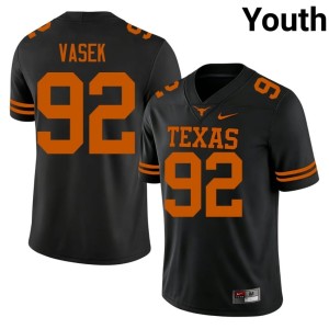 College Football Youth Colton Vasek Black #92 NCAA Texas Athletics Jersey 161789-125