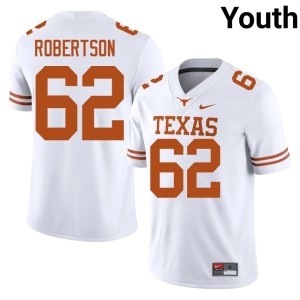 College Football Youth Embroidery Connor Robertson Texas Longhorns White #62 Jersey 384867-805