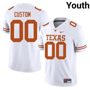 College Football Longhorns #00 Youth Replica Custom White Jersey 940443-403